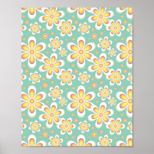 Gelbes Blumenmuster Poster