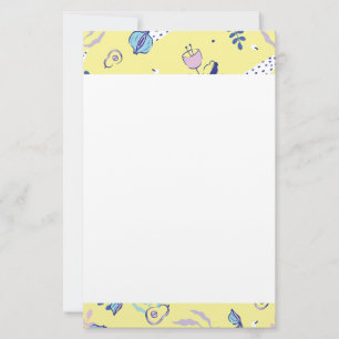 Gelbes Blumenmuster-Schreibpapier Briefpapier