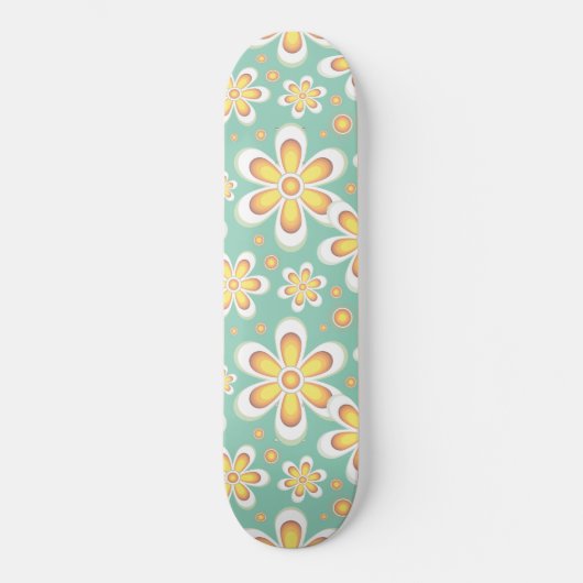 Gelbes Blumenmuster Skateboard (Vorderseite)