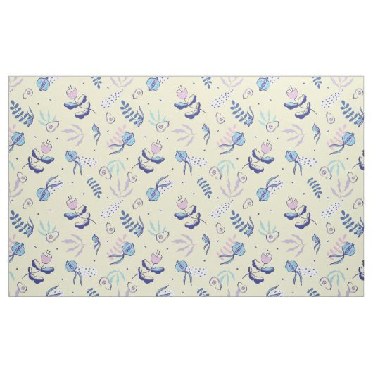 Gelbes Blumenmuster-Stoff- und Nähmuster Stoff (Yard (91,4 cm))