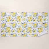 Gelbes Blumenmuster Strandtuch (Vorderseite)