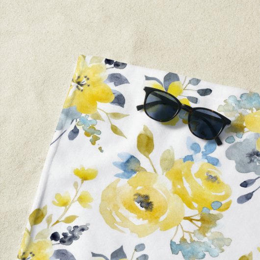 Gelbes Blumenmuster Strandtuch (Beispiel)