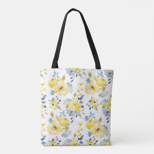 Gelbes Blumenmuster Tasche (Rückseite)