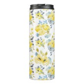 Gelbes Blumenmuster Thermosbecher (Rückseite)