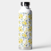 Gelbes Blumenmuster Trinkflasche (links)