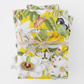 Gelbes Blumenpapier, Amaryllis Print Geschenkpapier Set (Beispiel)