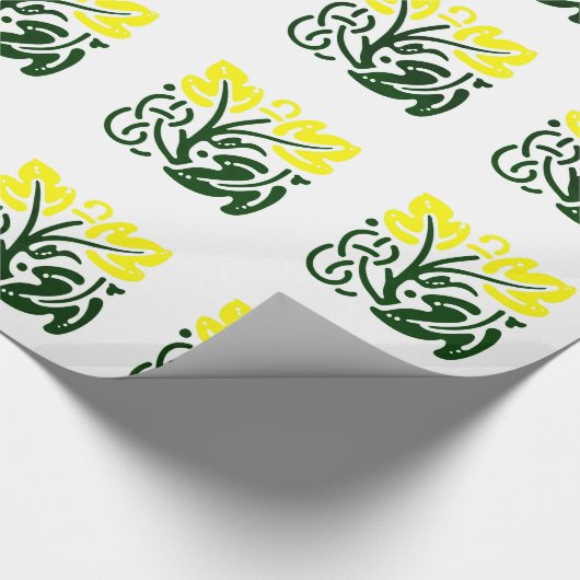 Gelbes Blumenpapier Geschenkpapier (Ecke)