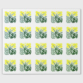 Gelbes Blumenpapier Geschenkpapier (Flach)