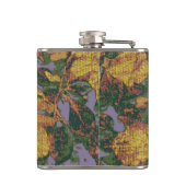 Gelbes Blumentarnungsmuster Flachmann (Rückseite)