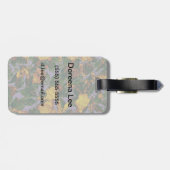 Gelbes Blumentarnungsmuster Gepäckanhänger (Rückseite horizontal)