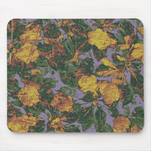 Gelbes Blumentarnungsmuster Mousepad (Vorne)