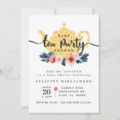 Gelbes Blumentee Party Kinderdusche Einladung (Vorderseite)