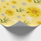 Gelbes Blumenverpackungspapier Geschenkpapier (Ecke)