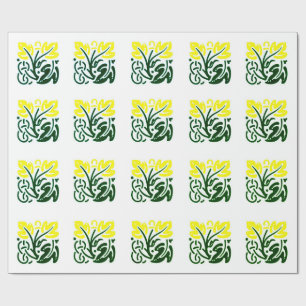 Gelbes Blumenverpackungspapier Geschenkpapier
