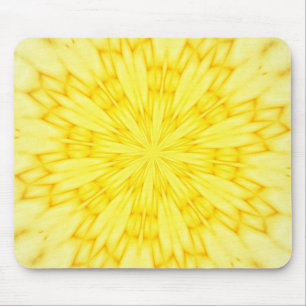 Gelbes Blüten-Fraktal Mousepad