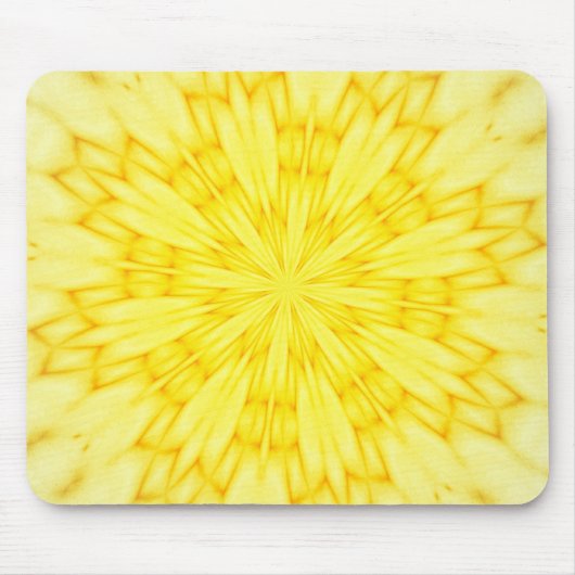 Gelbes Blüten-Fraktal Mousepad (Vorne)