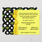 Gelbes Bogen-Baby besprühen Duschen-Einladung Einladung (Vorne/Hinten)