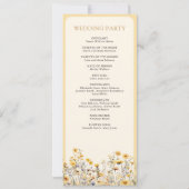 Gelbes Boho-Wildblumen-Hochzeitsprogramm (Rückseite)