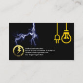 Gelbes Bollen-Power-Stecker für Blauer Blitz Visitenkarte (Rückseite)