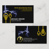 Gelbes Bollen-Power-Stecker für Blauer Blitz Visitenkarte (Vorne/Hinten)