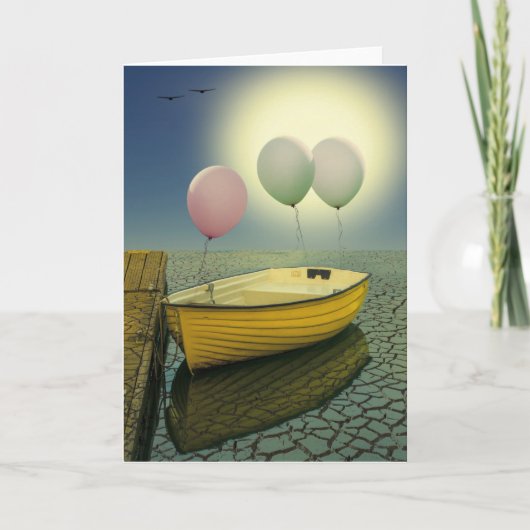 Gelbes Boot Karte (Vorderseite)