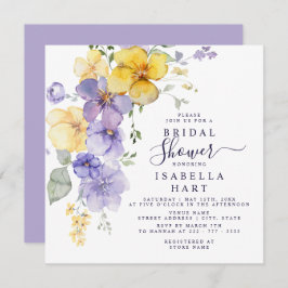 Gelbes botanisches Brautparty Einladung