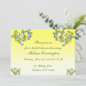 Gelbes Brautparty Einladung (Stehend Vorderseite)