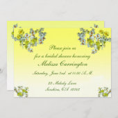 Gelbes Brautparty Einladung (Vorne/Hinten)