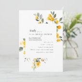 Gelbes Brautparty Einladung (Stehend Vorderseite)