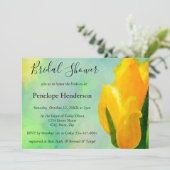 Gelbes Brautparty Einladung (Stehend Vorderseite)