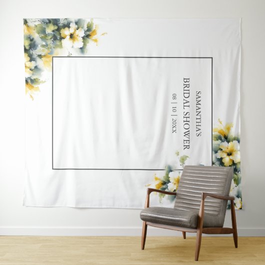 Gelbes Brautparty Foto Hintergrund Wandteppich (Beispiel (Horizontal))