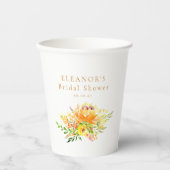 Gelbes Brautparty Pappbecher (Vorderseite)