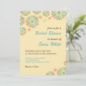 Gelbes Brautparty und Einladung zur Hochzeit (Stehend Vorderseite)