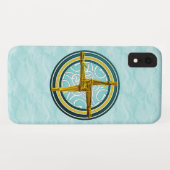 Gelbes Brigidskreuz auf blau Case-Mate iPhone Hülle (Rückseite (Horizontal))