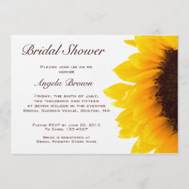 Gelbes Brown-Sonnenblume-Brautparty-Einladung Einladung
