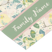 Gelbes Budgerigigar-Muster Kurzer Tischläufer (Ecke)