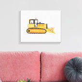 Gelbes Bulldozer Baufahrzeug Canvas Print Leinwanddruck (Insitu (Wohnzimmer))