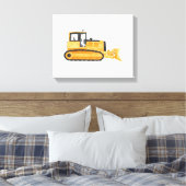 Gelbes Bulldozer Baufahrzeug Canvas Print Leinwanddruck (Insitu (Schlafzimmer))