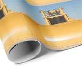 Gelbes Bulldozer-Muster Geschenkpapier (Rolleneckpunkt)