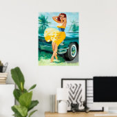 Gelbes Button nach oben Poster (Heimbüro)