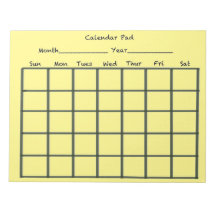 Gelbes Calendar Pad