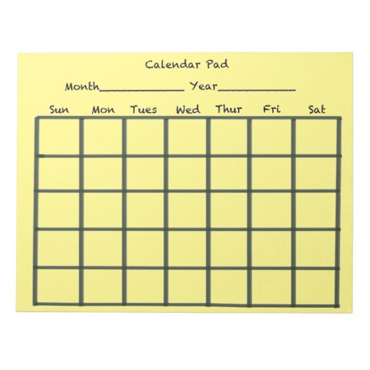 Gelbes Calendar Pad Notizblock (Vorderseite)