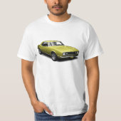 Gelbes Camaro auf weißem T - Shirt (Vorderseite)