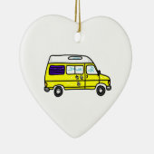 Gelbes Campervan Keramik Ornament (Rechts)