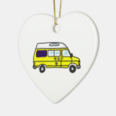 Gelbes Campervan Keramik Ornament (Links)