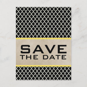 Gelbes Chic Save the Date Postkarte