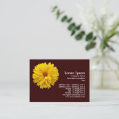 Gelbes Chrysanthemum - Dunkelbraun Visitenkarte (Stehend Vorderseite)