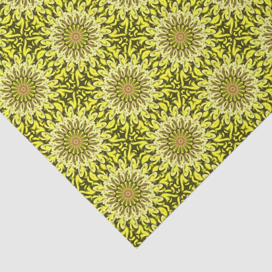 Gelbes Chrysanthemum Gemustert Abstrakt Seidenpapier (Ausschnitt)