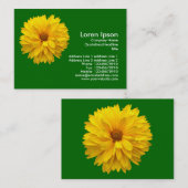 Gelbes Chrysanthemum - Gras grün Visitenkarte (Vorne/Hinten)