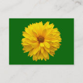 Gelbes Chrysanthemum - Gras grün Visitenkarte (Rückseite)